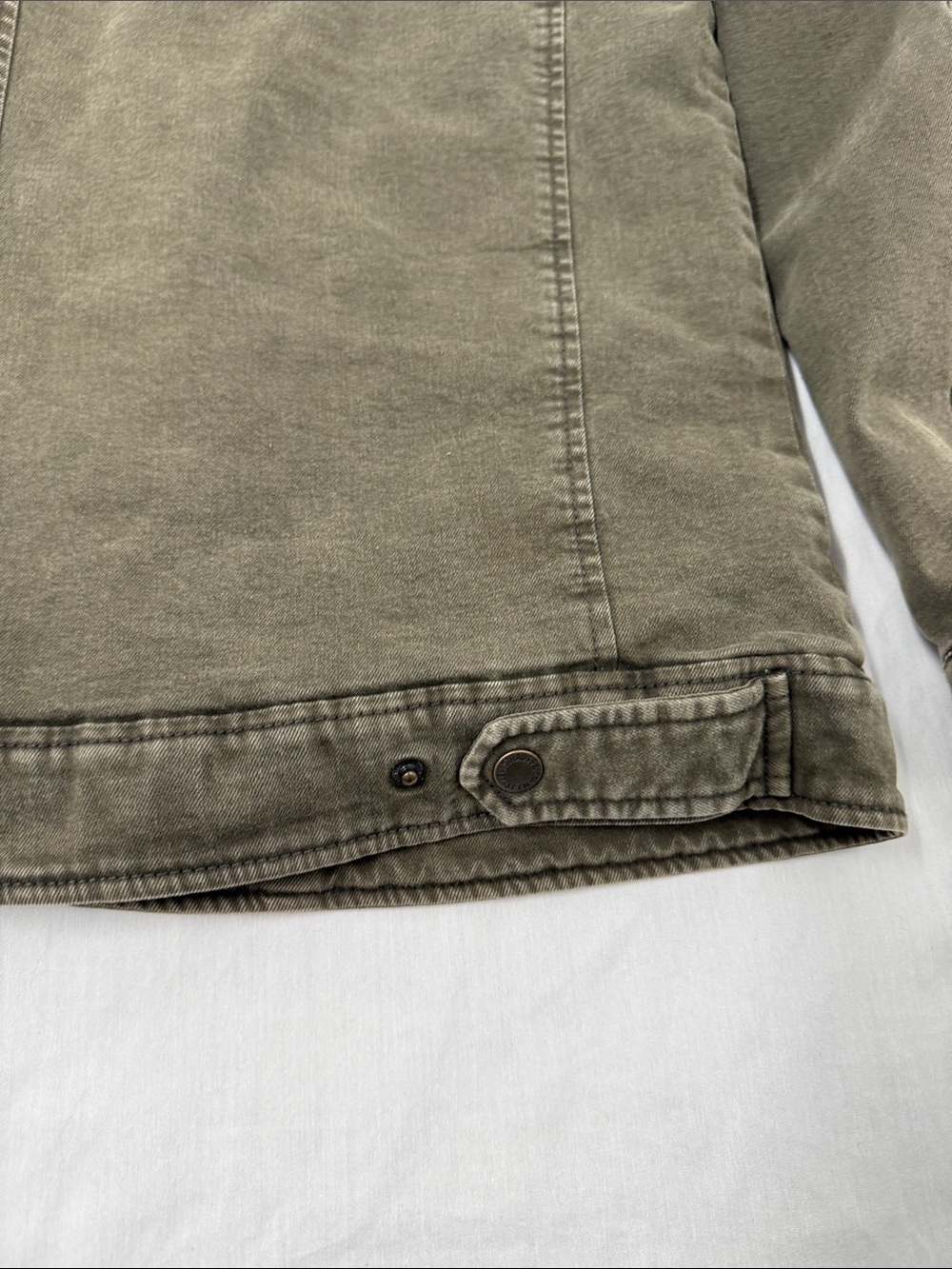 Levi's Jacket Men's Large Olive Utility Trucker Jacket Stand Collar Lined - Picture 8 of 14